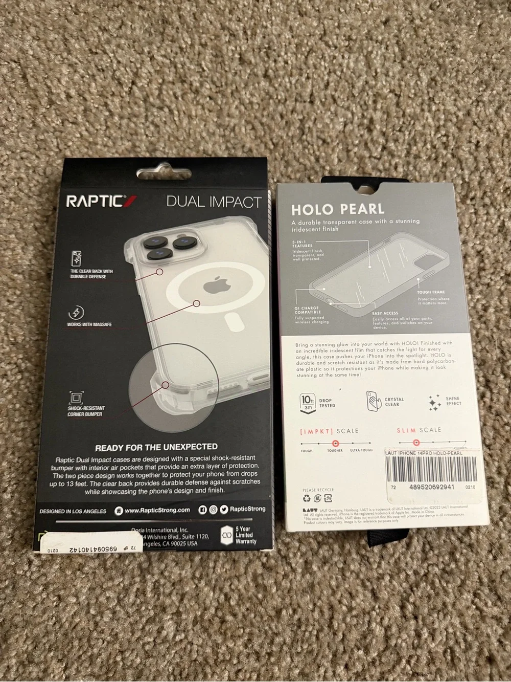 Set of 2 Clear Case: for iPhone 14 Pro - Transparent